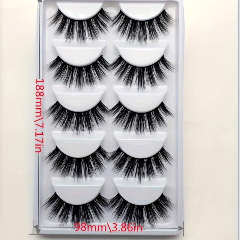 5 Pairs 3D Fluffy False Eyelashes Natural Volume Thick Makeup Lashes