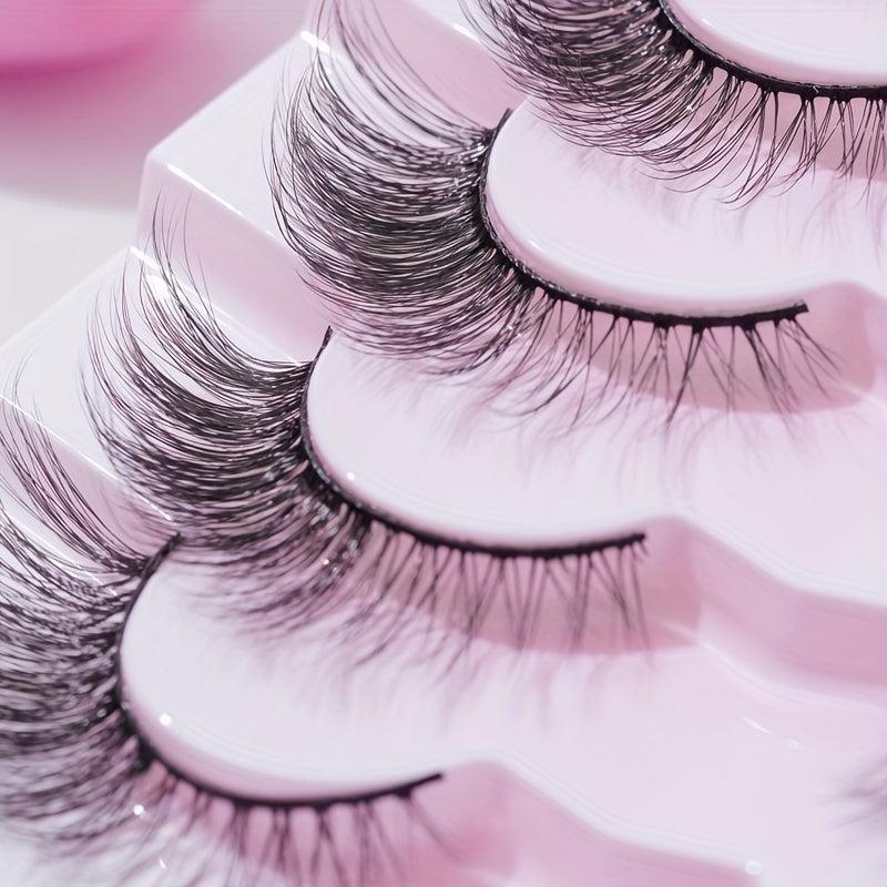 7 Pairs 5D Curly Cat Eyes False Eyelashes 12mm