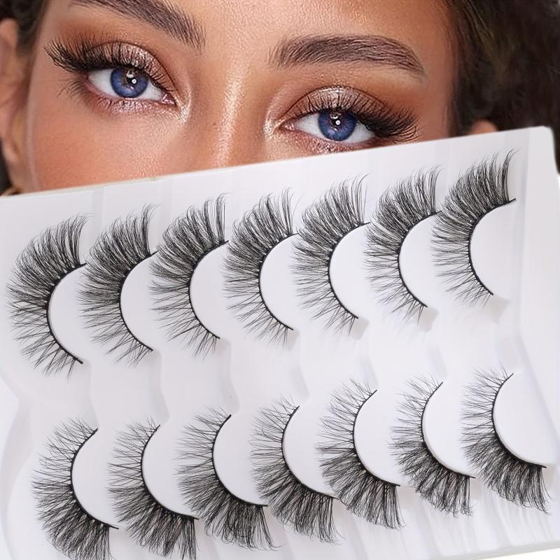 7 Pairs 5D Curly Cat Eyes False Eyelashes 12mm