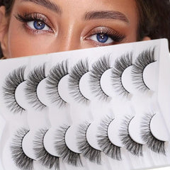 7 Pairs 5D Curly Cat Eyes False Eyelashes 12mm