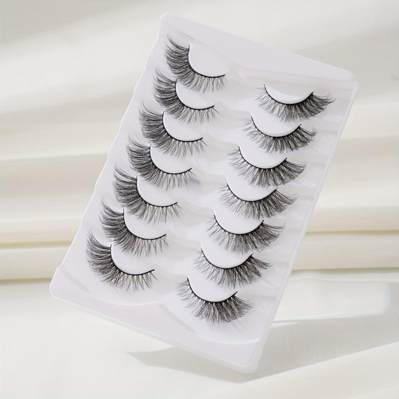 7 Pairs 5D Curly Cat Eyes False Eyelashes 12mm