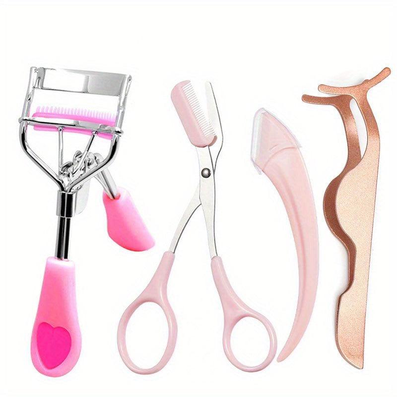 Professional Eyelash & Eyebrow Tool Set - Curler, Tweezers, Scissors, Comb