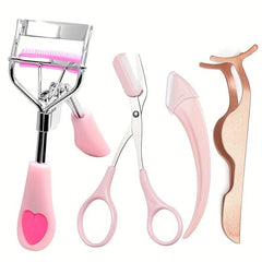 Professional Eyelash & Eyebrow Tool Set - Curler, Tweezers, Scissors, Comb