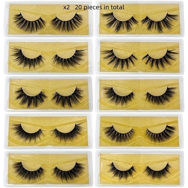 10 Pairs 3D Mink Eyelashes Natural Fluffy Thick False Eyelashes
