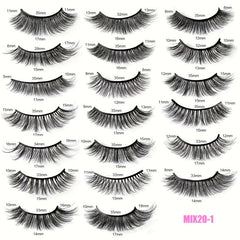20 Pairs 3D Mink Lashes Layer Thick Crisscross Curly False Eyelashes