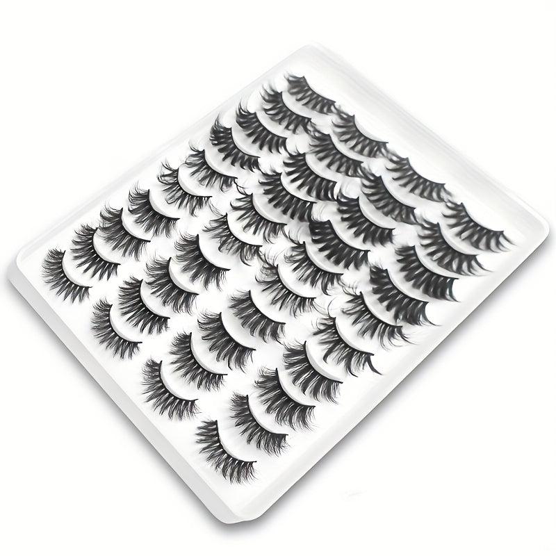 20 Pairs 3D Mink Lashes Layer Thick Crisscross Curly False Eyelashes