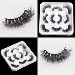 Mink Fluffy False Eyelashes Pack 5 Pairs Mega Volume Long Eye Extensions