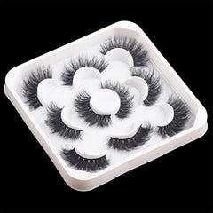 Mink Fluffy False Eyelashes Pack 5 Pairs Mega Volume Long Eye Extensions