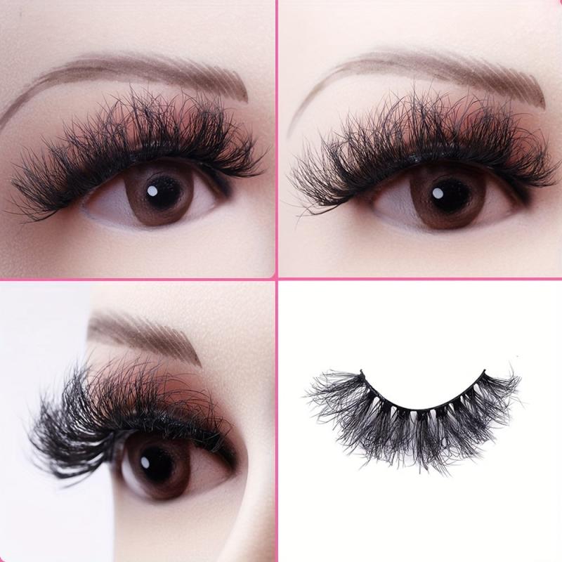 Mink Fluffy False Eyelashes Pack 5 Pairs Mega Volume Long Eye Extensions