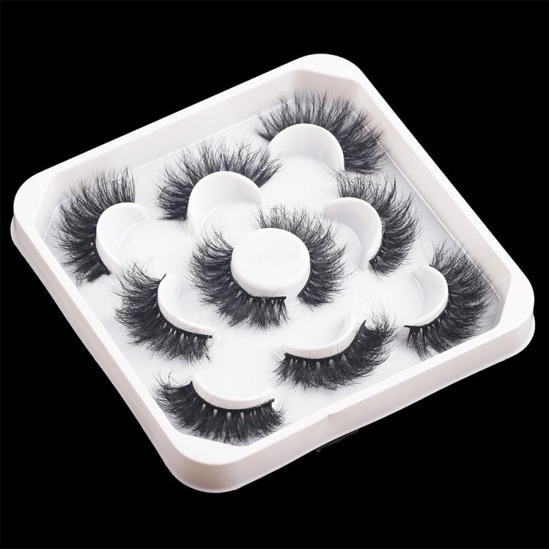 Mink Fluffy False Eyelashes Pack 5 Pairs Mega Volume Long Eye Extensions
