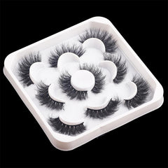Mink Fluffy False Eyelashes Pack 5 Pairs Mega Volume Long Eye Extensions