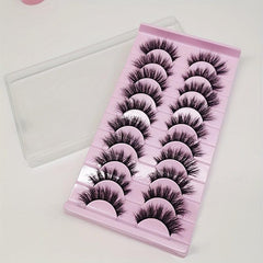 10 Pairs Wispy False Eyelashes Natural Look Mink Lashes Fluffy 16 20mm