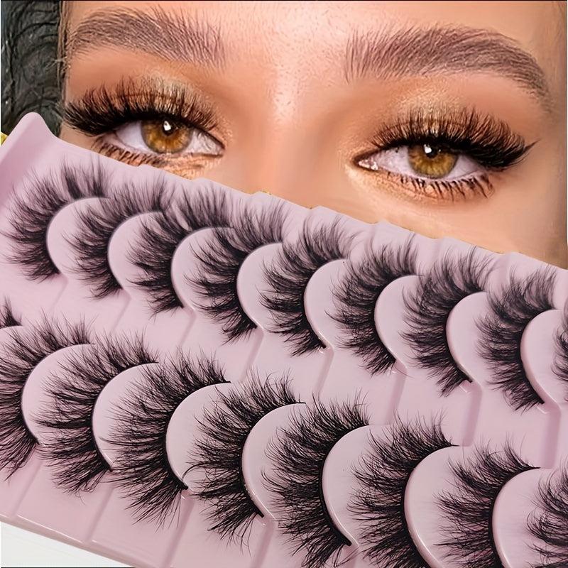 10 Pairs Wispy False Eyelashes Natural Look Mink Lashes Fluffy 16 20mm