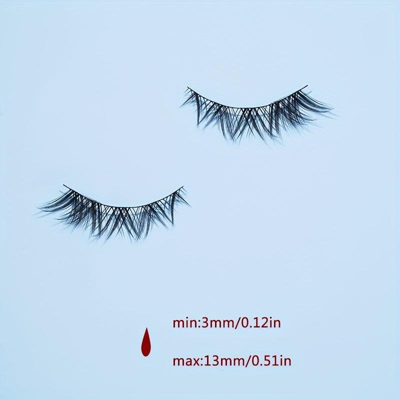 Japanese Style Fox Eye False Eyelashes Wispy Crisscross Manga Lashes