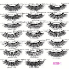 20 Pairs Faux Mink Lashes Fluffy Soft Wispy Cross Eyelash Extension
