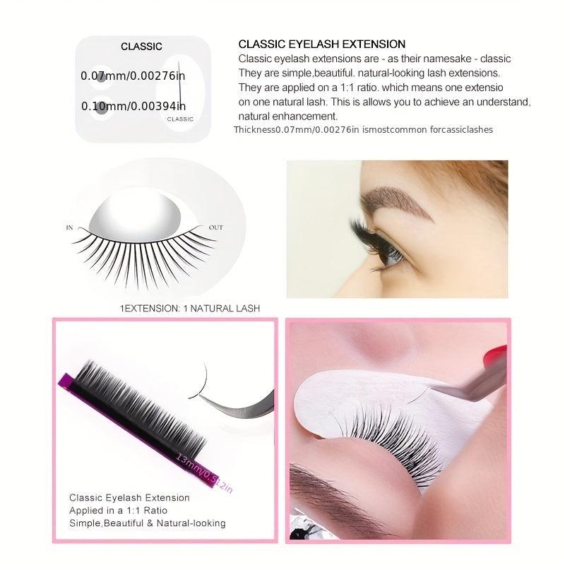 16 Rows Eyelash Extension Individual False Eyelashes Natural 0.07mm Thickness