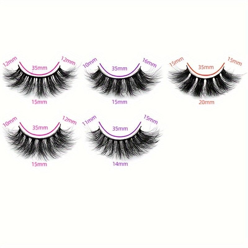 5 Boxes Mix Style False Eyelashes Faux Mink Eyelashes Fluffy False Eyelashes