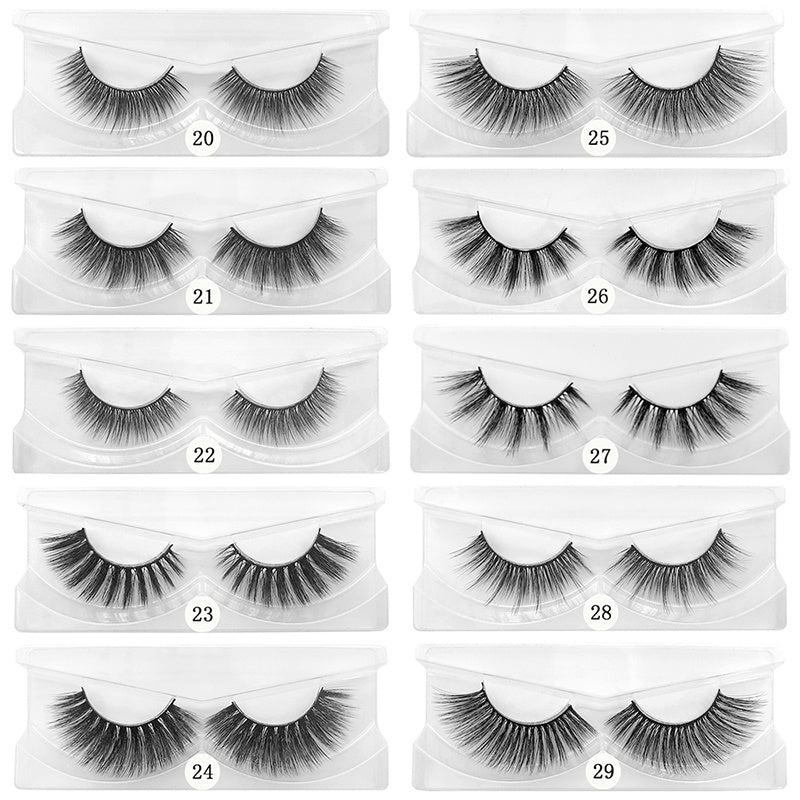 10 Pairs 6D Natural Mink Eyelashes Makeup Set