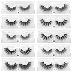 10 Pairs 6D Natural Mink Eyelashes Makeup Set
