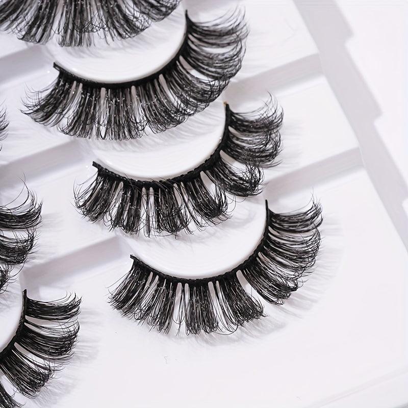 8 Pairs Fluffy 20mm D Curly Wispy Strip Cross False Eyelashes