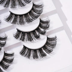 8 Pairs Fluffy 20mm D Curly Wispy Strip Cross False Eyelashes