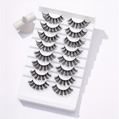 8 Pairs Fluffy 20mm D Curly Wispy Strip Cross False Eyelashes