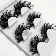 3 Pairs 6D Faux Mink Lashes Fluffy Messy Soft Layer Thick False Eyelashes