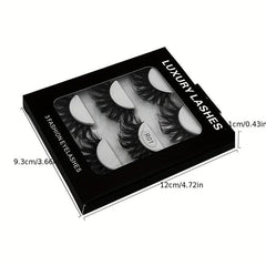 3 Pairs 6D Faux Mink Lashes Fluffy Messy Soft Layer Thick False Eyelashes