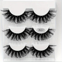 3 Pairs 6D Faux Mink Lashes Fluffy Messy Soft Layer Thick False Eyelashes