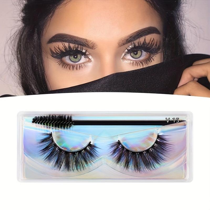 10 Pairs 3D Thick Faux Mink False Eyelashes Natural Slender Eyelashes