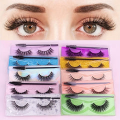 10 Pairs 3D Thick Faux Mink False Eyelashes Natural Slender Eyelashes
