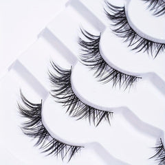 7 Pairs Fox Eye Look False Eyelashes 13mm Fishtail Wispy Cross Natural Look