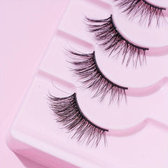 10 Pairs Half False Eyelashes 14mm Curly Cross Eyelashes Lightweight Reusable