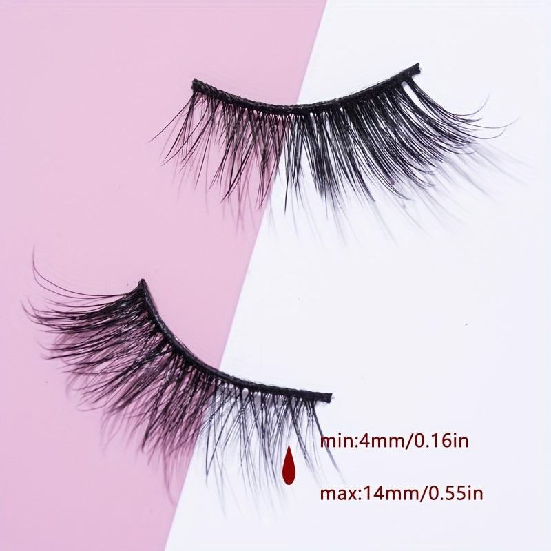 10 Pairs Half False Eyelashes 14mm Curly Cross Eyelashes Lightweight Reusable
