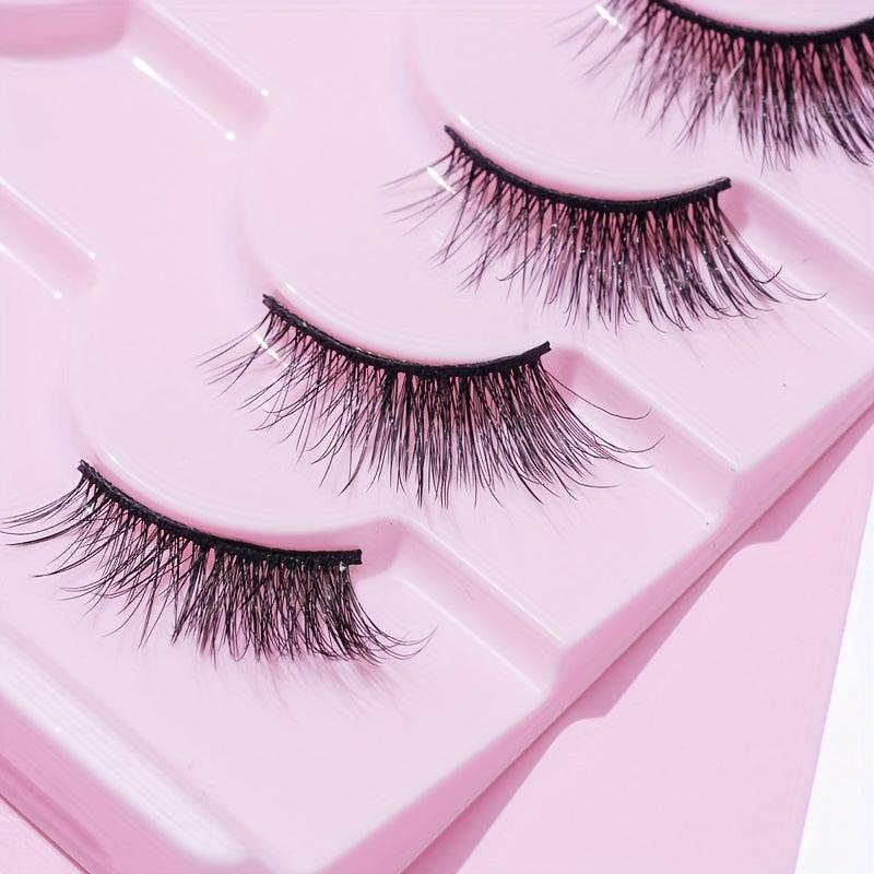 10 Pairs Half False Eyelashes 14mm Curly Cross Eyelashes Lightweight Reusable