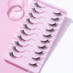 10 Pairs Half False Eyelashes 14mm Curly Cross Eyelashes Lightweight Reusable