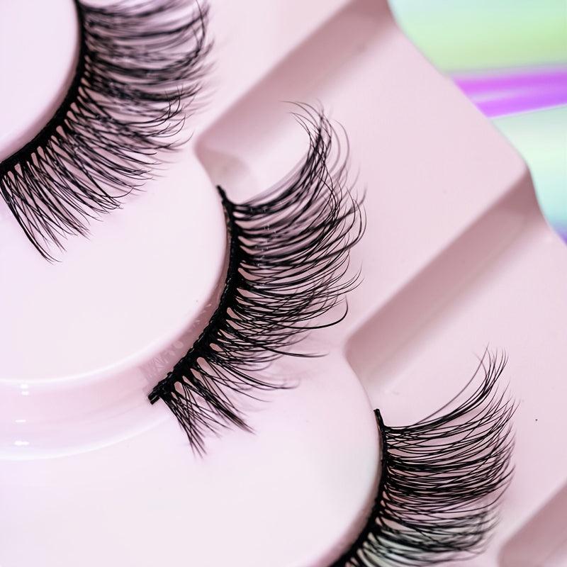 7 Pairs 5D Half Lashes Cat Eye Lashes Wispy Long Crisscross Style Manga Lashes