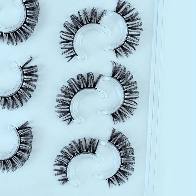 6 Pairs 4D Curly False Eyelashes Natural Look Makeup Lashes Extension
