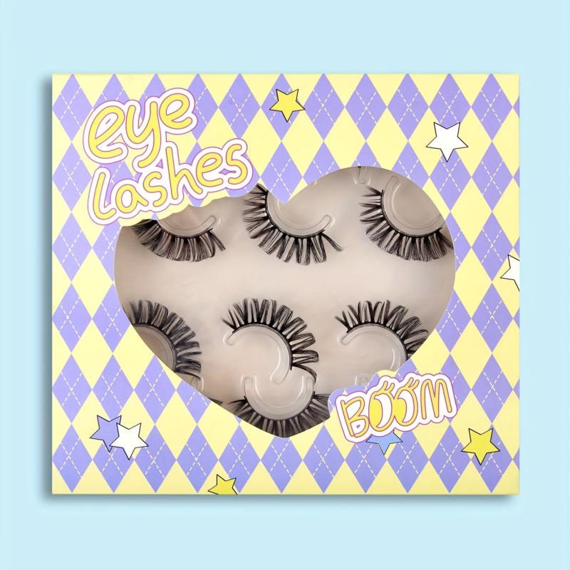 6 Pairs 4D Curly False Eyelashes Natural Look Makeup Lashes Extension