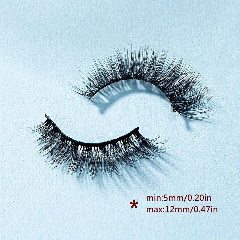 5 Pairs Cat Eye Lashes Winged End False Eyelashes 12mm Makeup Extension