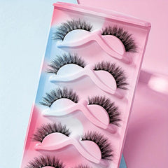 5 Pairs Cat Eye Lashes Winged End False Eyelashes 12mm Makeup Extension