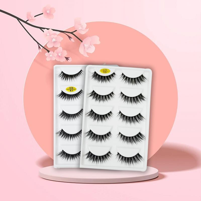 5 Pairs Thick Curling False Eyelashes for Women