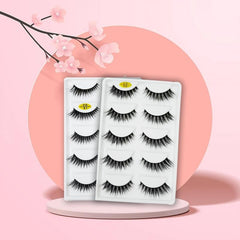 5 Pairs Thick Curling False Eyelashes for Women