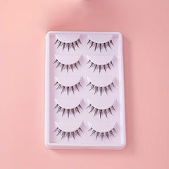 5 Pairs Natural Fish Tail False Eyelashes Lightweight Curled Reusable
