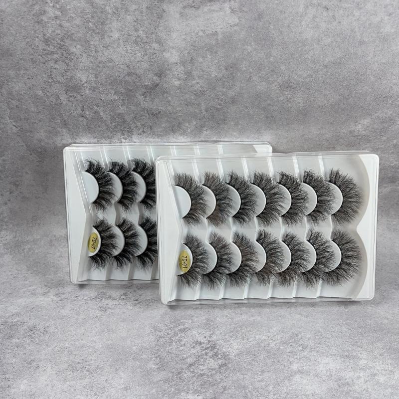 7 Pairs Fluffy Cat Eye Lashes 7D Volume Faux Mink Lashes Natural Look