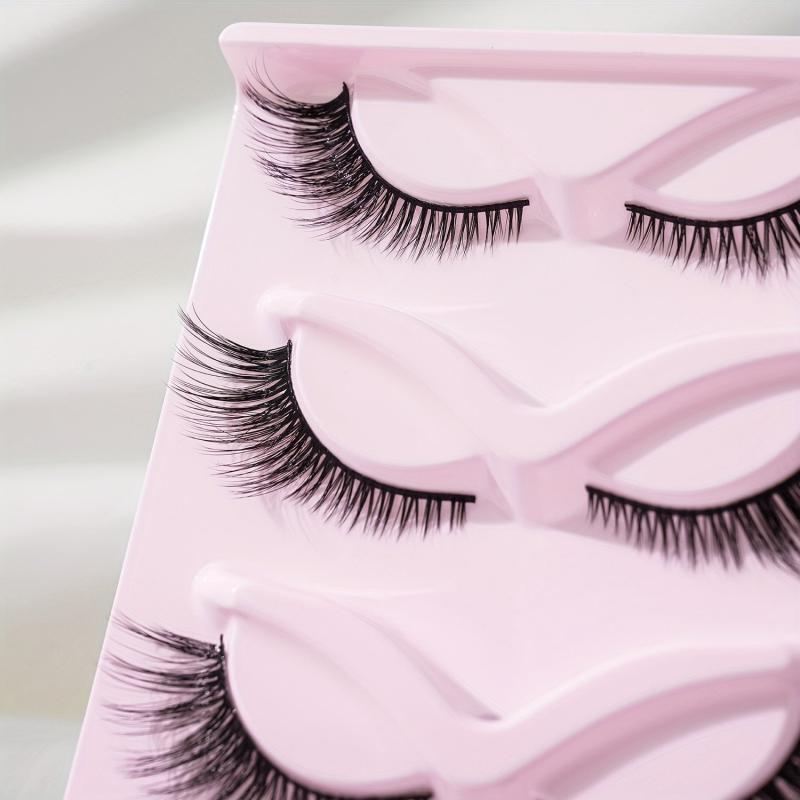5 Pairs 5D Cat Eye False Eyelashes 16mm Fluffy Cross Eyelashes