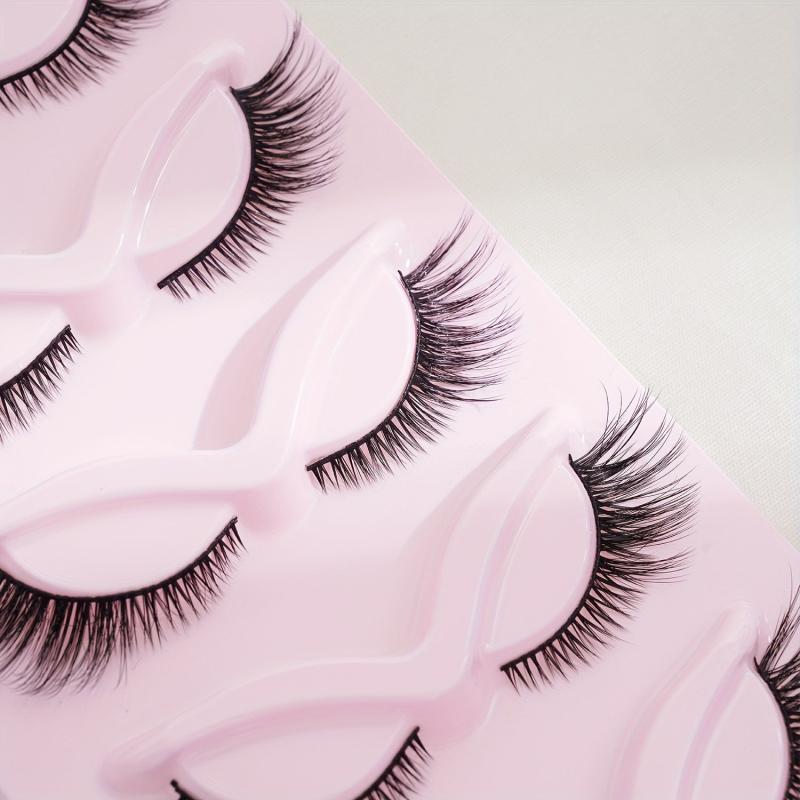 5 Pairs 5D Cat Eye False Eyelashes 16mm Fluffy Cross Eyelashes