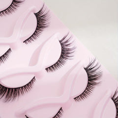 5 Pairs 5D Cat Eye False Eyelashes 16mm Fluffy Cross Eyelashes