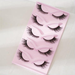 5 Pairs 5D Cat Eye False Eyelashes 16mm Fluffy Cross Eyelashes