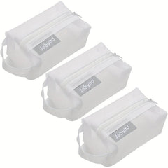 3pcs Portable Mesh Storage Bags Cosmetic Toiletry Bag for Daily & Travel